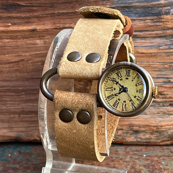 ◆『NIDOMI』　クォーツ式手作り腕時計◆OBQ-8006-NIDOMI 2枚目の画像