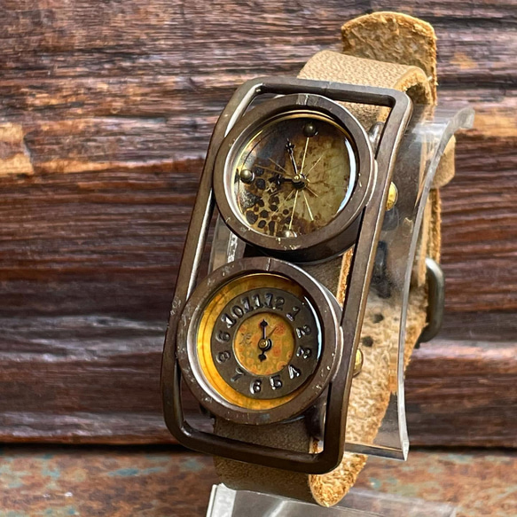 ◆『TWIN』　クォーツ式手作り腕時計◆OBQ-8003-TWIN 1枚目の画像