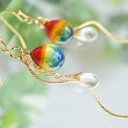 トワイライト&ラベンダー＊ゆらゆらピアスorイヤリング＊シルバー