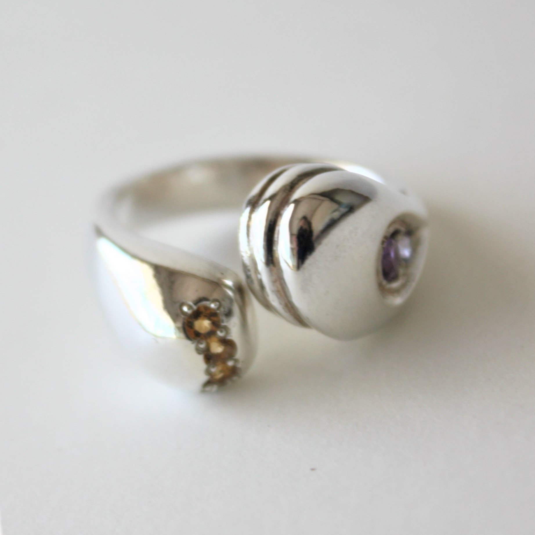 しずくリング　シルバー　指輪　アメシスト　アイオライト　シトリン