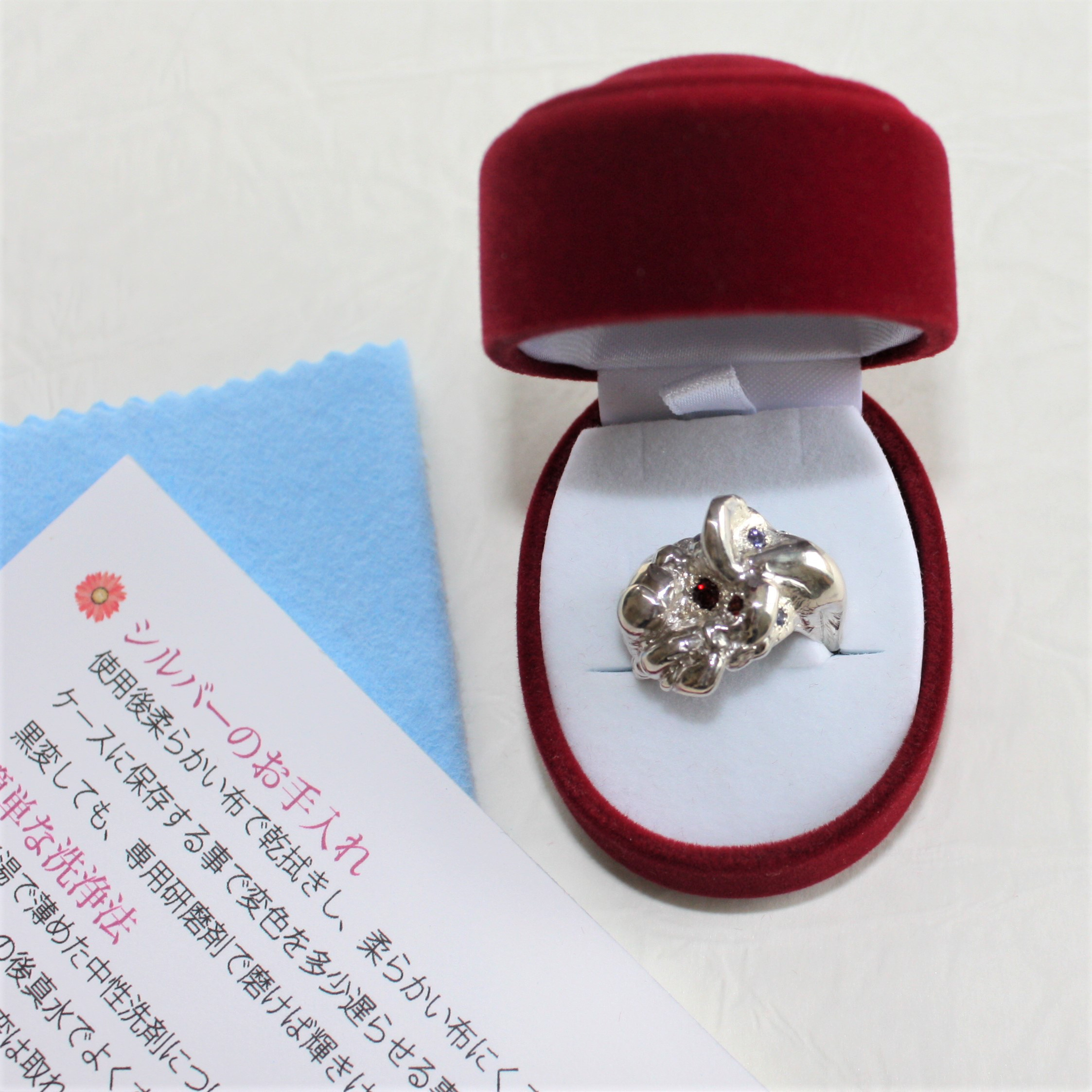 月面リング　フリーサイズ　シルバー　指輪　ガーネット　アメシスト　アイオライト