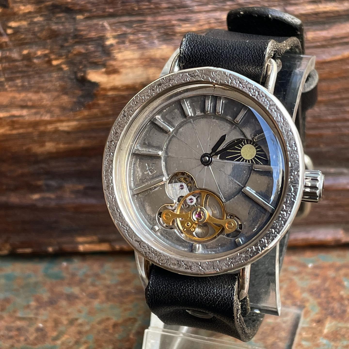 ◆SILVER製　SUN&MOON機能付　手巻式手作り腕時計◆LSM-1002-SM 62,315円