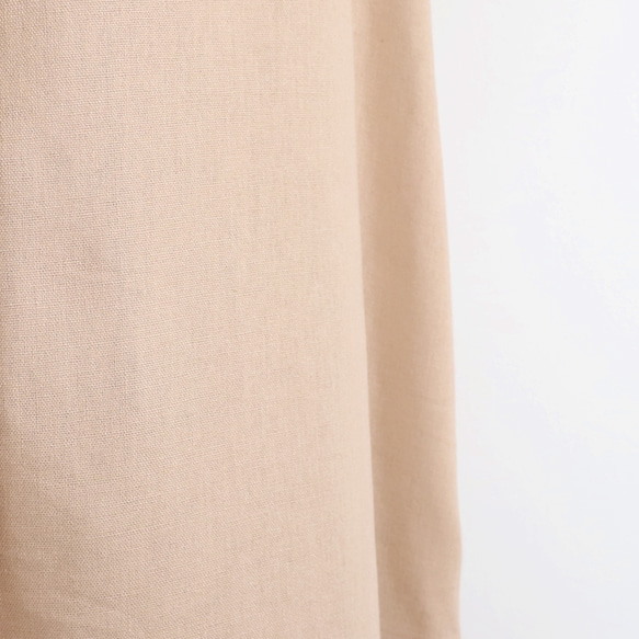 棉亞麻杜爾曼式連衣裙米色 第14張的照片