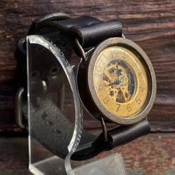 ◆真鍮製　手巻式手作り腕時計◆ LBM-2009 2枚目の画像