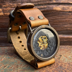 ◆真鍮製　手巻式手作り腕時計◆ LBM-2013 2枚目の画像