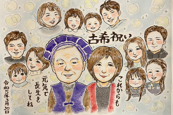 一枚一枚手描きにこだわった似顔絵ポップ 3枚目の画像