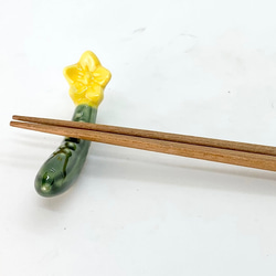 野菜果物箸置き 花きゅうり 京焼 1枚目の画像