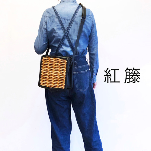 受注オーダー］藤染のショルダーバッグ～真四角～ かごバッグ te