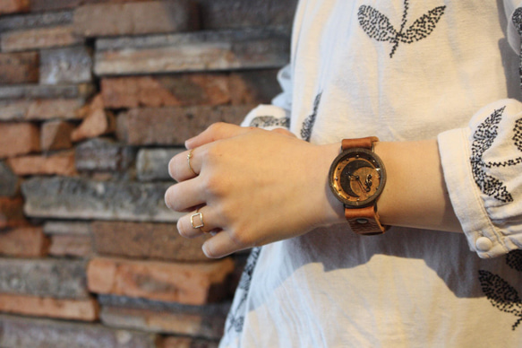 ◆『MOON』　クォーツ式手作り腕時計◆LBQ-3003-MOON 7枚目の画像