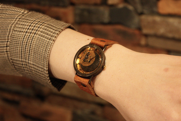 ◆『MOON』　クォーツ式手作り腕時計◆LBQ-3003-MOON 4枚目の画像