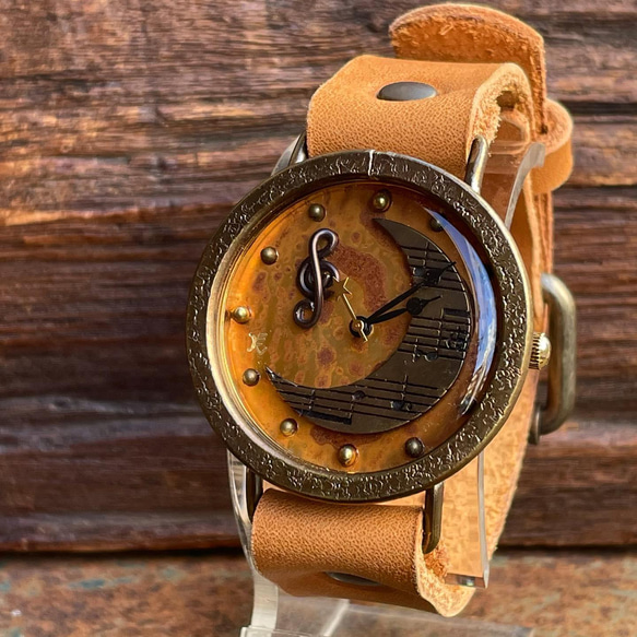 ◆『MOON』　クォーツ式手作り腕時計◆LBQ-3003-MOON 1枚目の画像