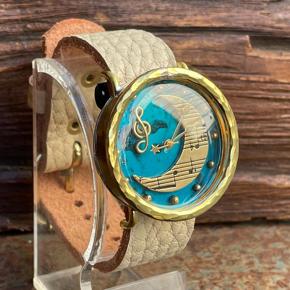 ◆『MOON』　クォーツ式手作り腕時計◆LBQ-3004-MOON 2枚目の画像
