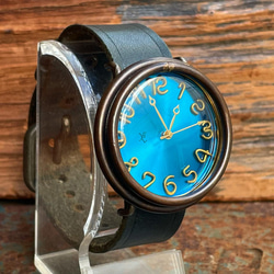◆真鍮製　クォーツ式手作り腕時計◆ LBQ-3009-CBS 2枚目の画像