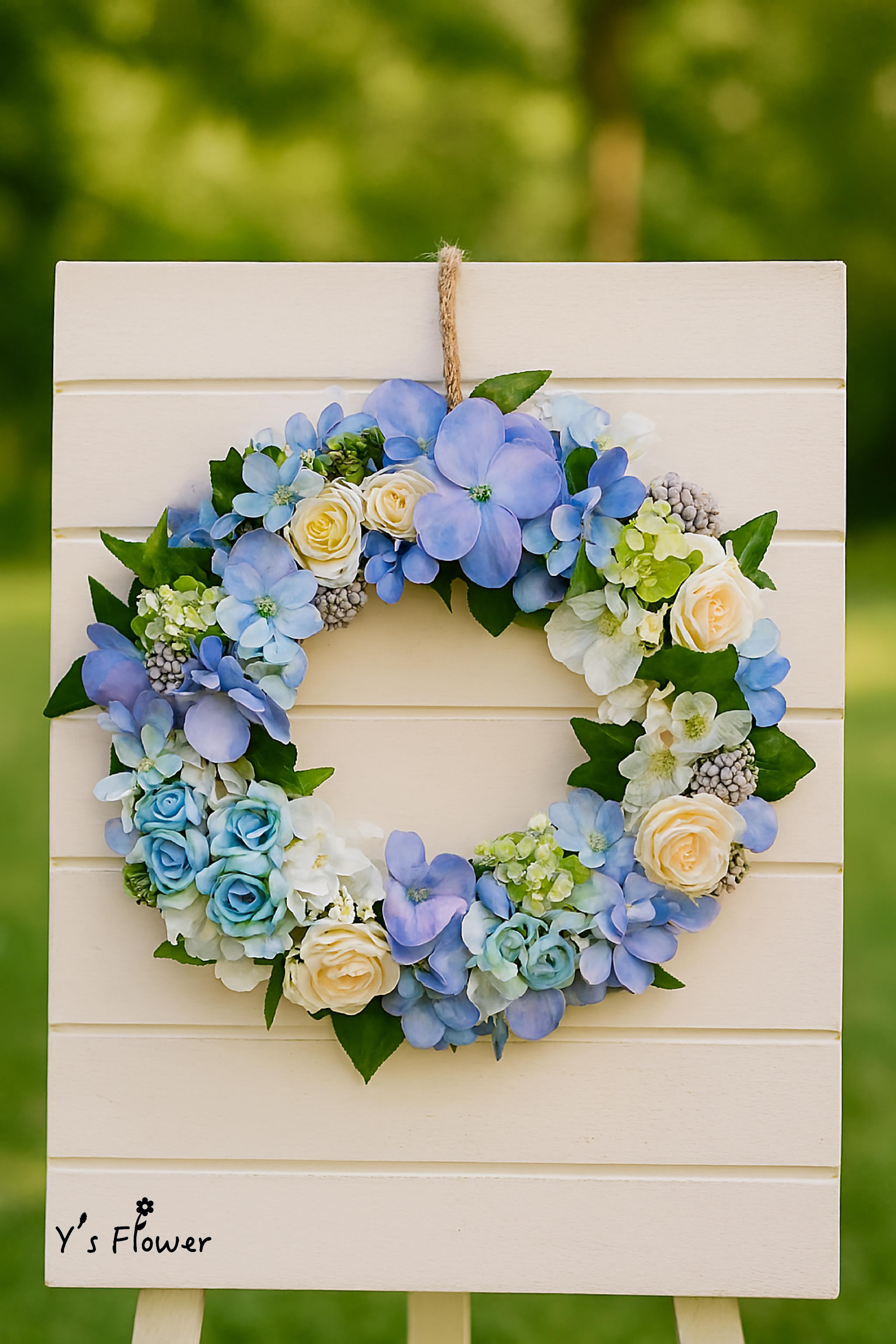 サムシングブルーのアジサイリース