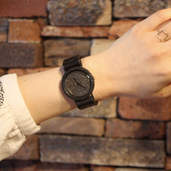 ◆『JET　BLACK　all.ver』　クォーツ式手作り腕時計◆LBQ-3023 7枚目の画像