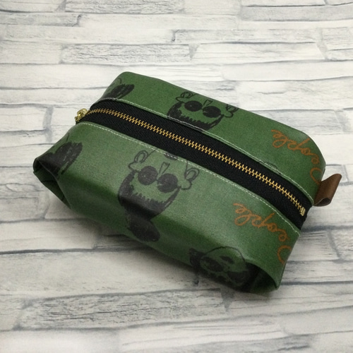再販⑦シルコット用＊ウェットティッシュポーチ＊ファニーフェイス緑  