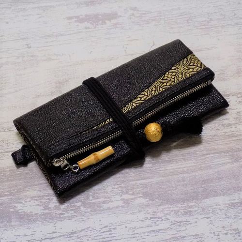 伝統工芸士による微細な金彩【金彩友禅西陣織袋帯◆黒】銀 シルバー ブラック 伝統工芸士による微細な金彩【金彩友禅西陣織袋帯◇黒】銀