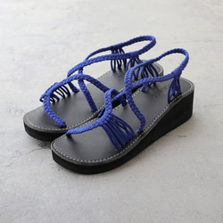 【Malapa Sandal】ナイロンストラップサンダル Risa HI ブルー 厚底 ビーサン スポサン 2枚目の画像