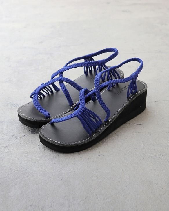 【Malapa Sandal】ナイロンストラップサンダル Risa HI ブルー 厚底 ビーサン スポサン 2枚目の画像