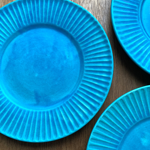 しのぎのお皿 ターコイズブルー 中皿 mayumi 通販 9327489｜Creema