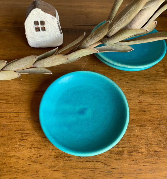 まめ皿 ターコイズブルー 薬味皿・豆皿 mayumi 通販 9327744｜Creema