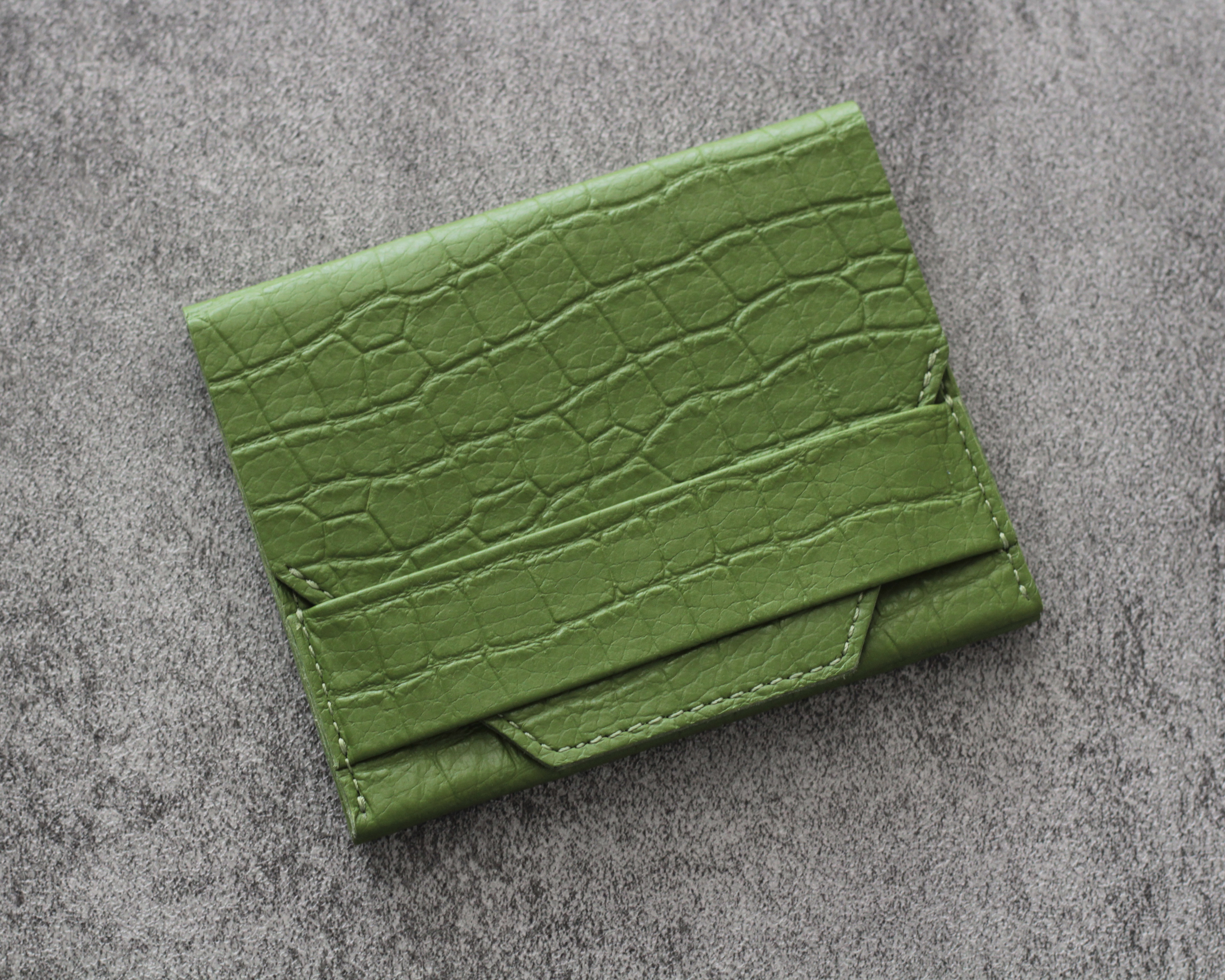 small wallet【クロコ型押し/グリーン】