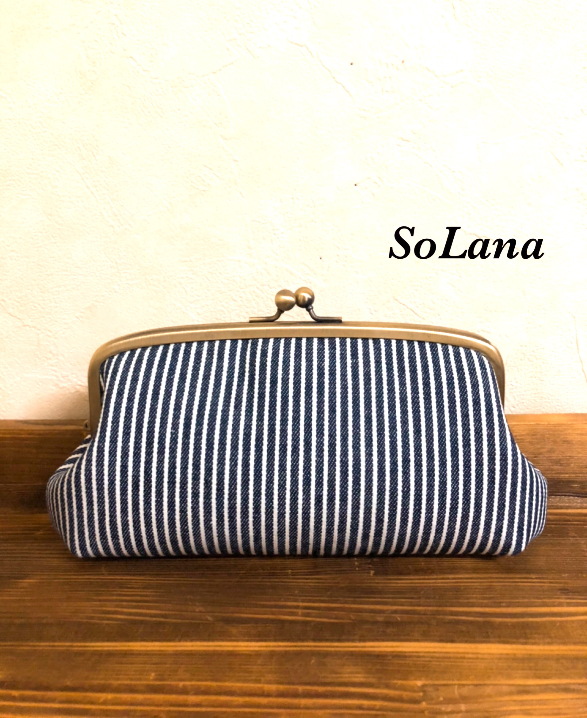 ヒッコリーデニム◇親子がま口財布◇長財布