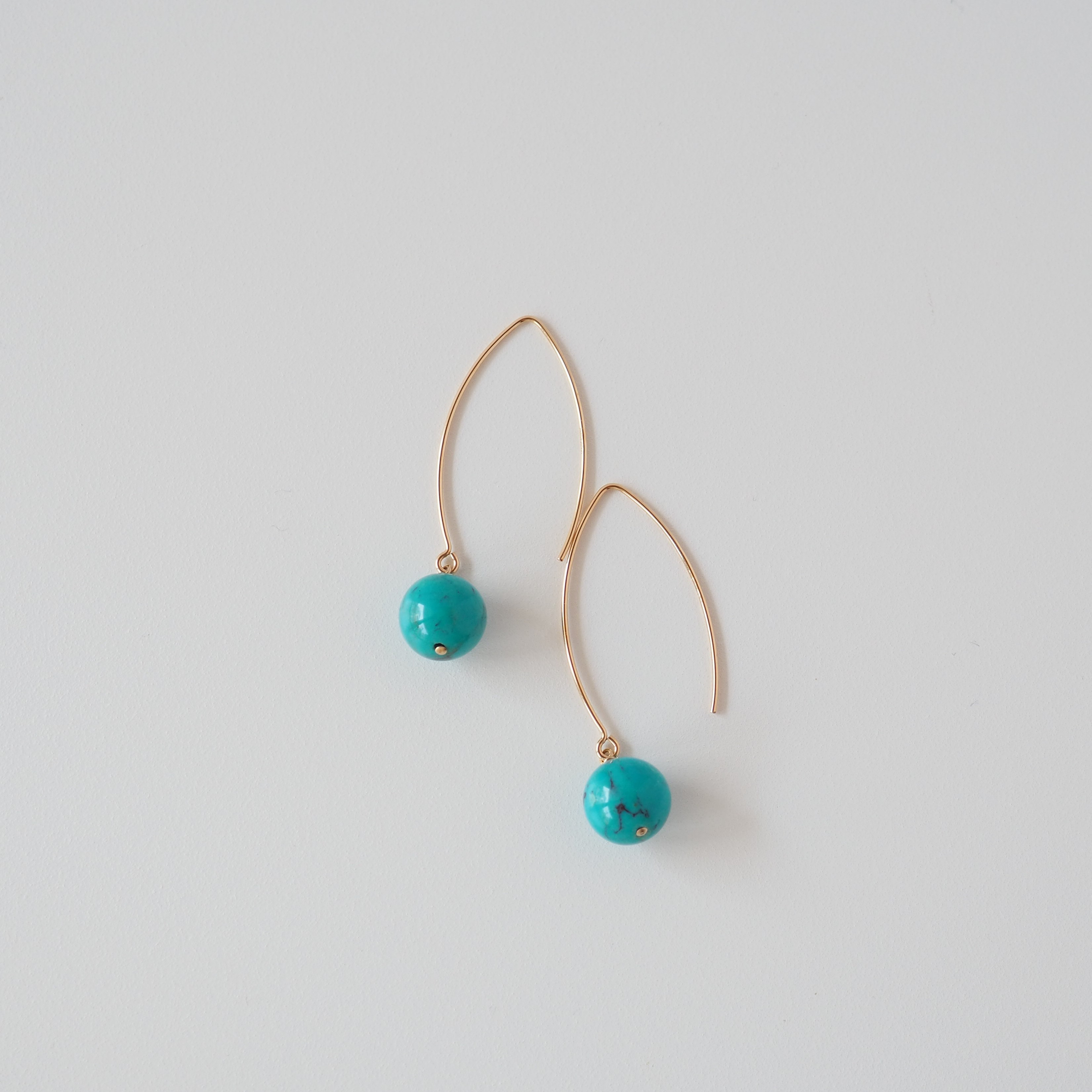 ターコイズ ピアス  / 14KGF