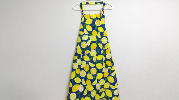 レモン  色・サイズ・タイプが選べる　大人用エプロン　 5枚目の画像