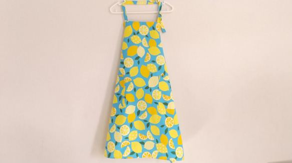 レモン  色・サイズ・タイプが選べる　大人用エプロン　 4枚目の画像