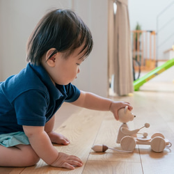 動く木のおもちゃ　くま（ドラムベア　プルトイ） 5枚目の画像