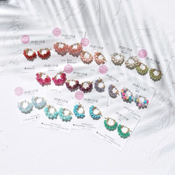 送料無料14kgf Amethyst light color pavé pierced earrings / clip 5枚目の画像