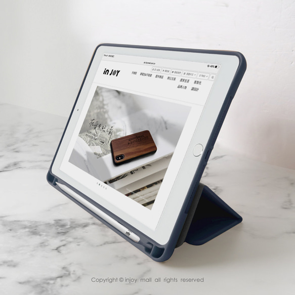 iPad case 12.9/Air4/iPad 9/mini 6系列Smart cover皮革平板保護 微笑柯基 第6張的照片