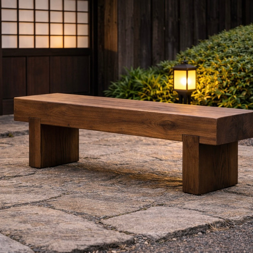 横幅100cm 無垢材の木製ガーデンベンチ｜サイズオーダー対応｜庭・玄関