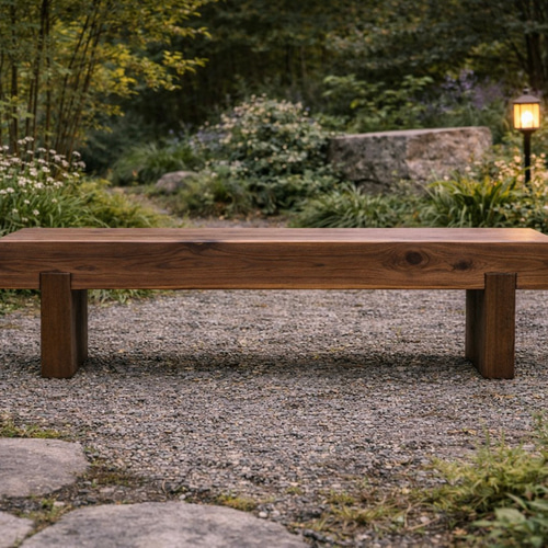 横幅100cm 無垢材の木製ガーデンベンチ｜サイズオーダー対応｜庭・玄関