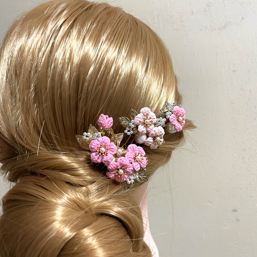 レース編み ヘアアクセサリー 編華 Creema限定 コーム mikan工房 通販