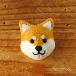 受注制作作品】フェルティングバッチ・ポメラニアン（オレンジセーブル