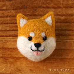 受注制作作品】フェルティングバッチ・ポメラニアン（オレンジセーブル