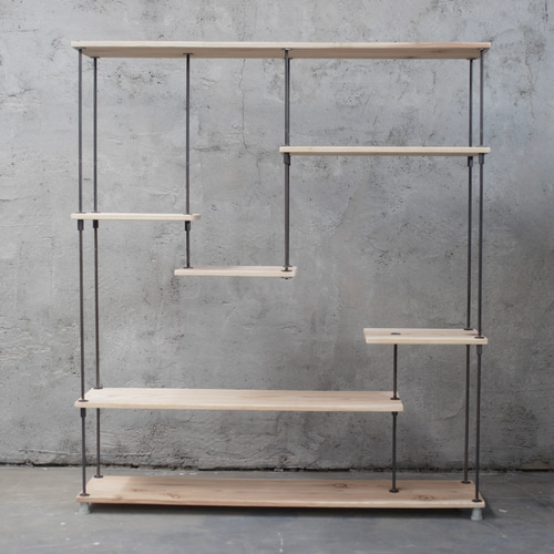 wood iron shelf 1040*910*210〈ナチュラル〉アイアン シェルフ