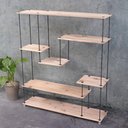 wood iron shelf 1040*910*225 アイアン シェルフ ディスプレイ 棚 収納 3枚目の画像