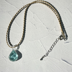 Creema限定！Sea glass pendant　S＊エメラルドグリーン 5枚目の画像