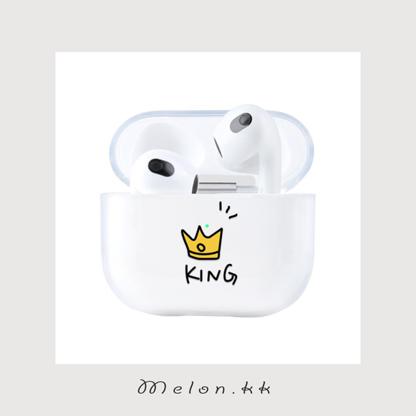 Airpods ケース 保護カバー Airpods3 Airpods pro カップル お揃い キング-MelonKK 4枚目の画像