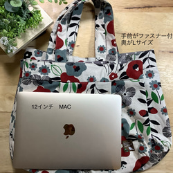 [L size] Modern mustache pear pattern cotton linen granny bag bl 第5張的照片