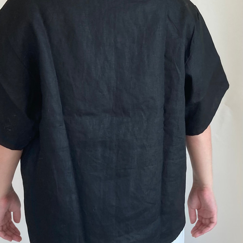 【オシャレ✩Chimala】黒　リネン100%　半袖カットソー　サイズS chimala】 MESH FOOTBALL TEE（Tシャツ／カットソー）｜journal
