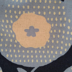 ●ファスナーポケット付きバッグインバッグ  ネイビー地に水色丸花柄　北欧柄 8枚目の画像
