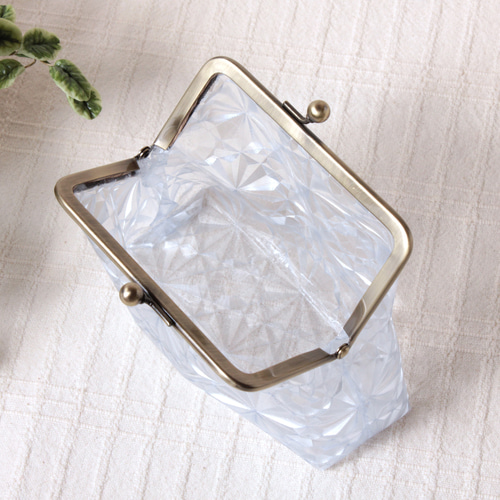 クリスタル柄】 キラキラ・ビニール・がま口ポーチ がま口 June