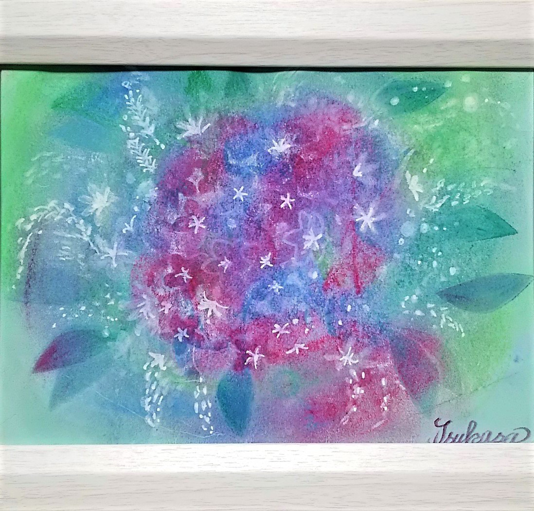 【即納】 湿原の夏　パステル画 絵画