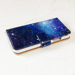 星と銀河の宇宙柄 手帳型 iPhoneケース スマホケース 全機種対応 / GALAXY iPhone15 5枚目の画像