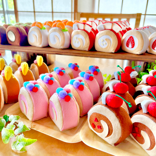おままごと☆フェルトのロールケーキ屋さん 6個セット おもちゃ