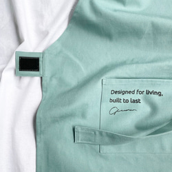 【モスグリーン】ひとりで着れるシンプルなキッズエプロン　子供エプロン　エプロンセット　三角巾　巾着袋 11枚目の画像